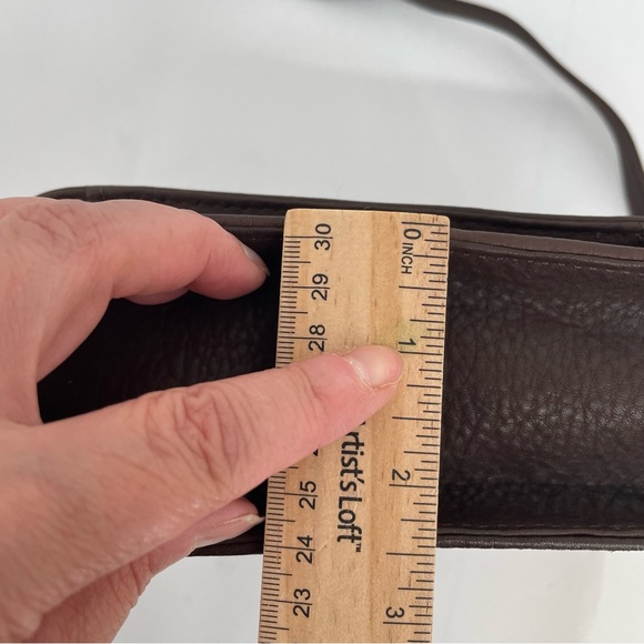 Vintage Fossil Purse 75082 Brown Pebbled Leather Adjustable Crossbody Bag Key - Picture 7 of 16